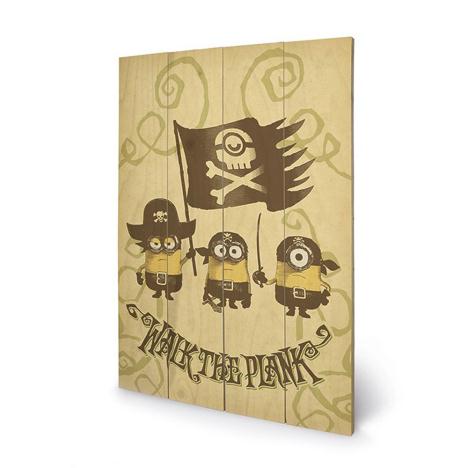 Walk The Plank Minions Wooden Wall Art (40cm x 59cm) 